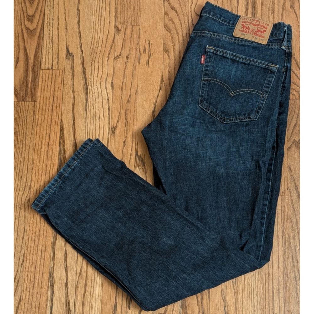 Levi's 514 Jeans Men's 34x30 Straight Fit Regular Blue Dark Wash Denim